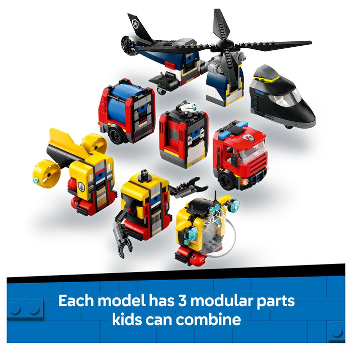 LEGO City Remix Helicóptero, Camión de Bomberos y Submarino 60462 LEGO City Remix Helicóptero, Camión de Bomberos y Submarino 60462
