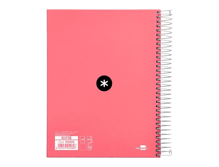 Antartik Cuaderno Espiral A5 Micro 120 Hojas Liso Color Coral