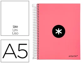 Antartik Cuaderno Espiral A5 Micro 120 Hojas Liso Color Coral