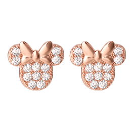 Disney Pendientes Minnie Mouse Oro Rosa con Lazo Oficiales Regalo Fan
