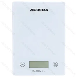 Aigostar Báscula de cocina de 5 kg Blanco