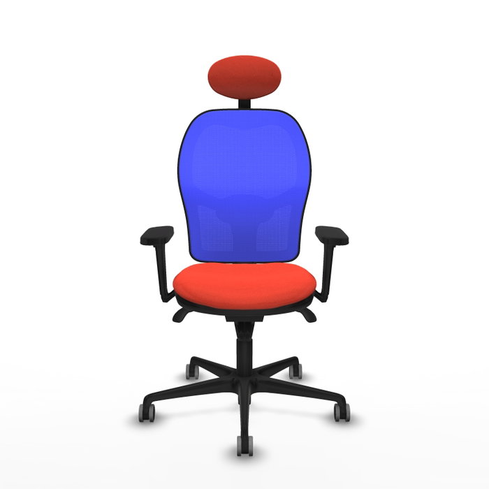 PIQUERAS Y CRESPO Silla de oficina Jorquera con mecanismo Sincro, tela Naranja oscuro y malla Azul PIQUERAS Y CRESPO Silla de oficina Jorquera con mecanismo Sincro, tela Naranja oscuro y malla Azul