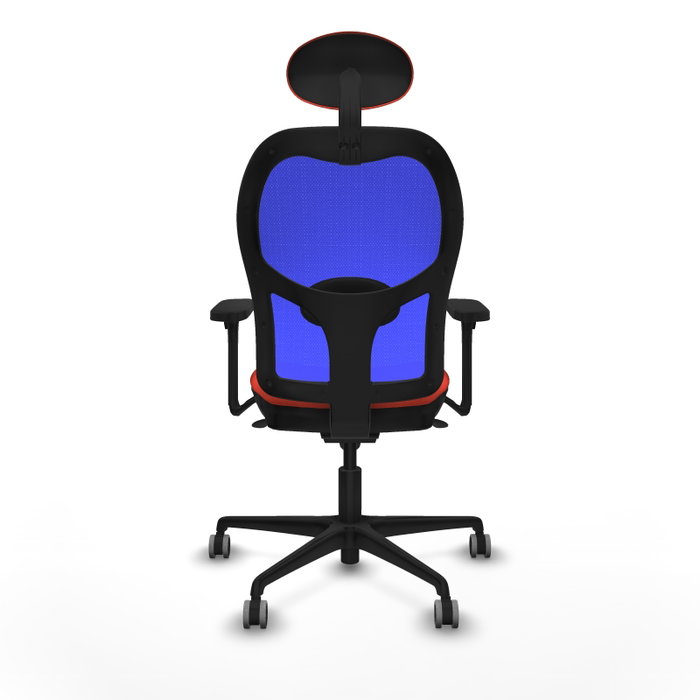 PIQUERAS Y CRESPO Silla de oficina Jorquera con mecanismo Sincro, tela Naranja oscuro y malla Azul PIQUERAS Y CRESPO Silla de oficina Jorquera con mecanismo Sincro, tela Naranja oscuro y malla Azul