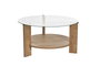 Nordure Mesa de Café Roble Zafiro y Transparente con Vidrio Templado 75x40x75 cm