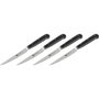 Zwilling Steakset de 4 piezas con cuchillas onduladas en Negro/Plata