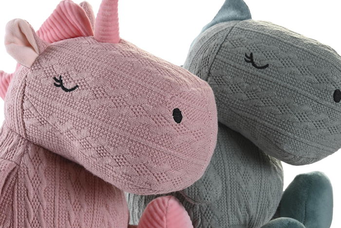 DKD Home Decor Peluche Baby Verde Menta Rosa 25 x 25 x 15 cm (6 Unidades)