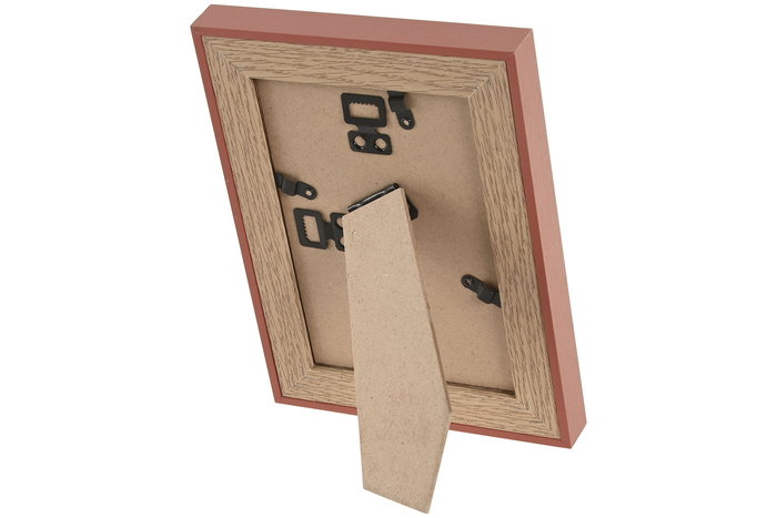 DKD Home Decor Marco de Fotos 10x15 cm Crema Terracota Cristal MDF 20x15x2 cm (6 Unidades)