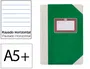 Fernandes Libro Cartone Cosido DIN A5+ Rayado Horizontal 50 Hojas 100gr Verde