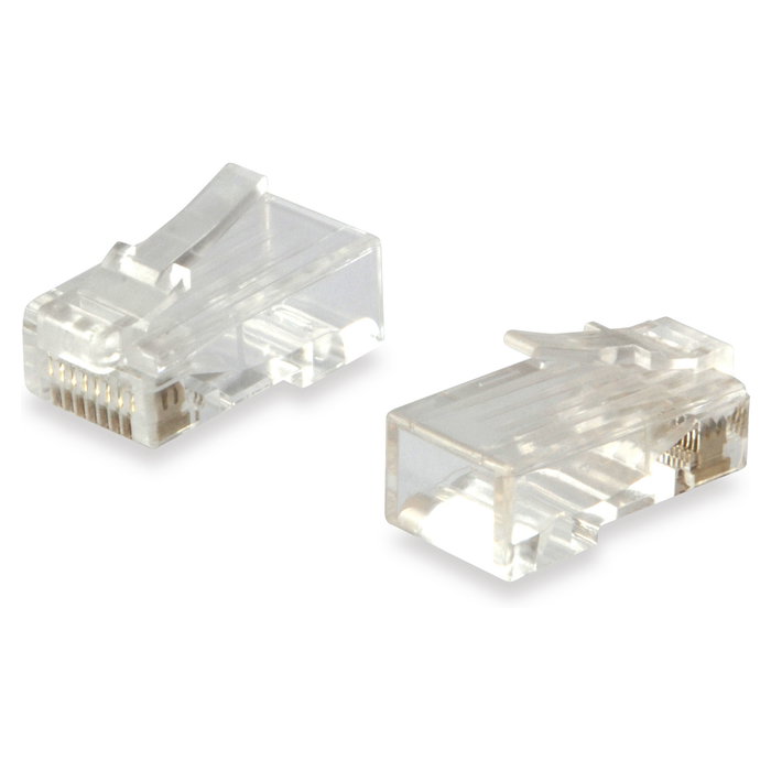 Equip Kit de 100 conectores RJ45 Cat6 transparentes
