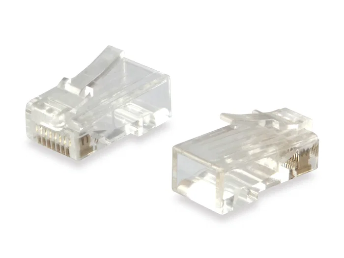 Equip 121144 Kit de 100 Conectores RJ45 Transparente, Categoría 6 (Cat6), Contactos Chapados en Oro, para Cable de Red, Certificación CE y RoHS