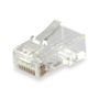 Equip 121144 Kit de 100 Unidades Conectores RJ45 Transparentes, Plástico, para Cable Cat6, Contactos Chapados en Oro