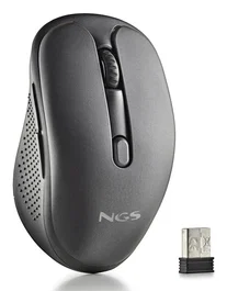 NGS Ratón inalámbrico Evo Peep silencioso recargable Bluetooth 5.1 + 2.4 GHz hasta 3200 DPI compatible multidispositivo para diestros color negro
