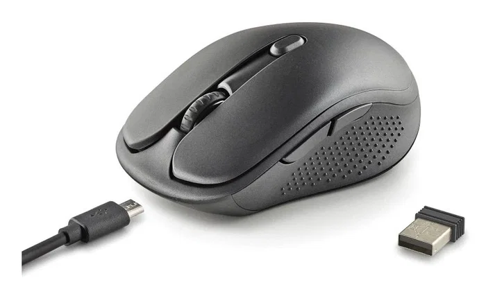 NGS Ratón inalámbrico Evo Peep silencioso recargable Bluetooth 5.1 + 2.4 GHz hasta 3200 DPI compatible multidispositivo para diestros color negro