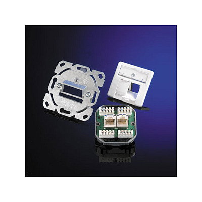 Telegärtner Dose AMJ45 UP/50 2 x RJ-45 Kat.6 Class E alpinweiss