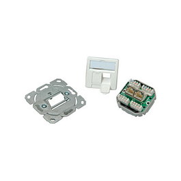 Telegärtner AMJ45 UP/50 2 x RJ-45 Kat.6 Class E Alpinweiss, Conector de Red