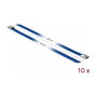 DeLOCK 18800 Bridas de Acero Inoxidable Azul, 10 Unidades, Largo 500 mm Ancho 7.9 mm