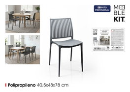 Inde Silla de Plástico Apilable Grey