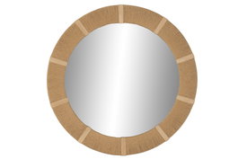 DKD Home Decor Espejo de Pared de Ratán y MDF Natural 90x90 cm