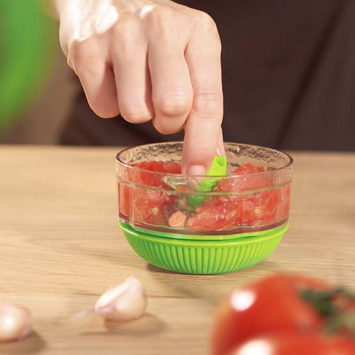 Tescoma Handy Picadora Giratoria de Plástico Resistente con Cuchillas de Acero Inoxidable, Ideal para Hierbas y Verduras