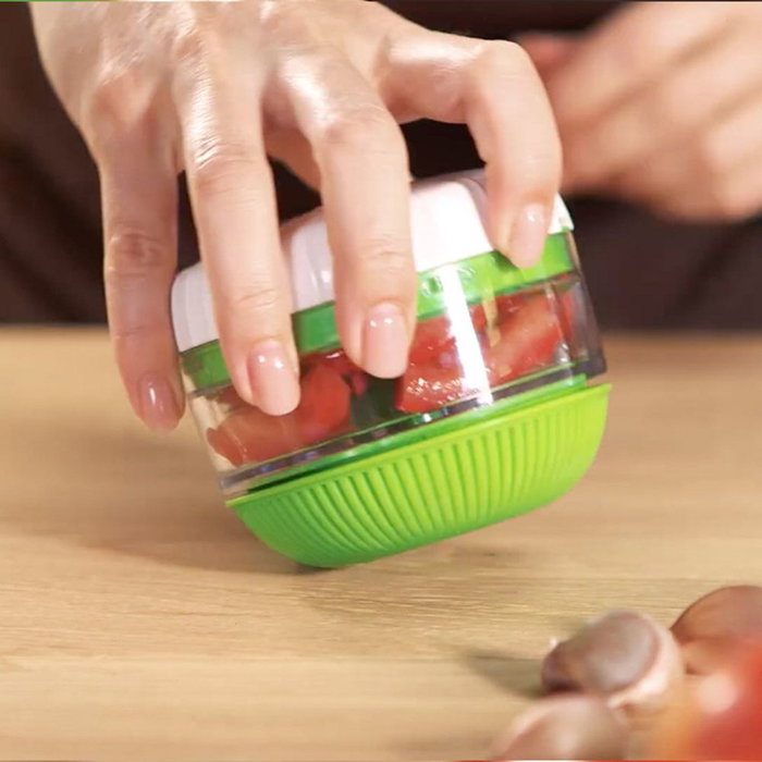 Tescoma Handy Picadora Giratoria de Plástico Resistente con Cuchillas de Acero Inoxidable, Ideal para Hierbas y Verduras