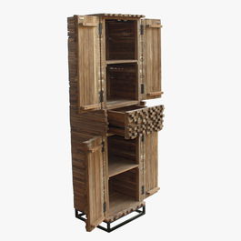 DKD Home Decor Armario Colección Cubic Teca Reciclada 45 x 180 x 50 cm