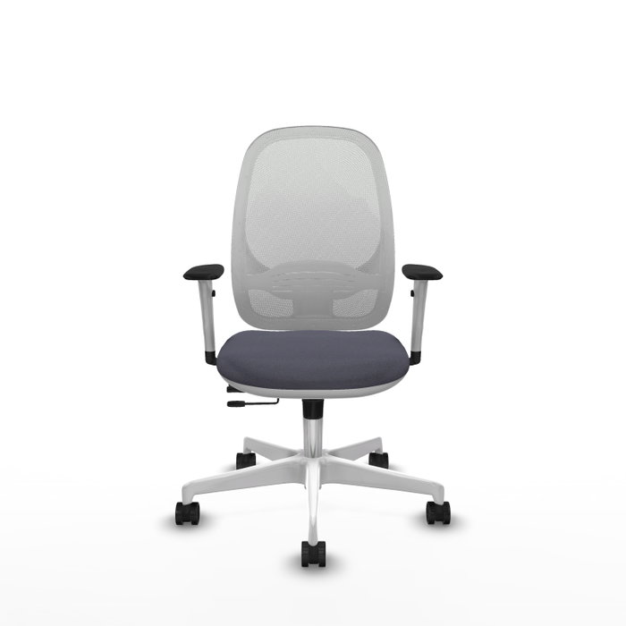 PIQUERAS Y CRESPO Silla de oficina Cilanco con Mecanismo Sincro/Traslack, Gris y Blanco