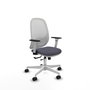 PIQUERAS Y CRESPO Silla de oficina Cilanco con Mecanismo Sincro/Traslack, Gris y Blanco