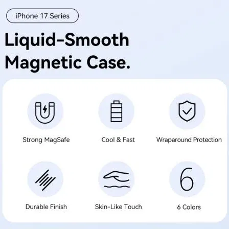 Vention KVCGCD-40 Funda Silicona Líquida con Magsafe Compatible con iPhone 17 Pro Max Aguamarina