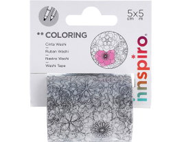 Innspiro Cinta washi tape para colorear COLORING Floral 50mmx5m