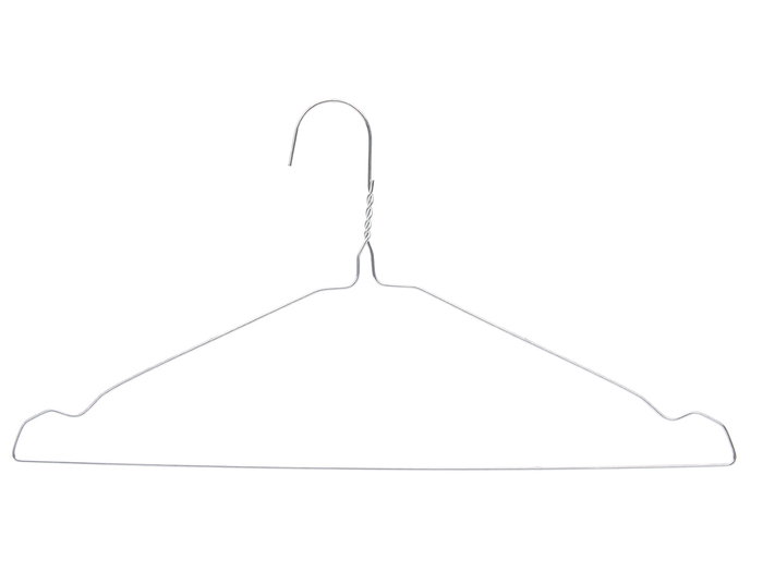 Kipit Set 10 Perchas Acero Color Plata Grandes 40x20x2 cm (Set de 24)