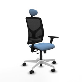 PIQUERAS Y CRESPO Silla de oficina Motilla con mecanismo Sincro/Traslack, Azul cielo y Negro