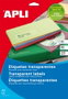 Apli Etiquetas Adhesivas Transparentes 63,5x38,1mm Inkjet