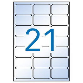 Apli Etiquetas Adhesivas C-Romos Transparentes Cantos Redondeados 63,5x38,1 mm Inkjet 210ud