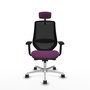 PIQUERAS Y CRESPO Silla de oficina Mardos con mecanismo Sincro/Traslack, Morado y Negro