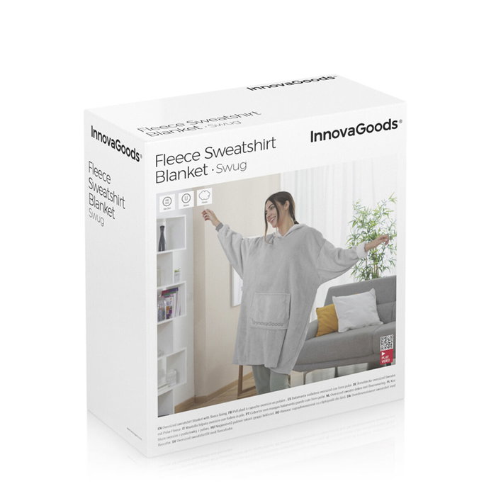 Pack Calentador de Pies Eléctrico 2 en 1 y Batamanta Sudadera Oversized con Forro Polar InnovaGoods Pack Calentador de Pies Eléctrico 2 en 1 y Batamanta Sudadera Oversized con Forro Polar InnovaGoods