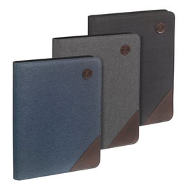 Carpeta De Congresos Carchivo Venture Textil A4 Con Bolsillo Tablet 9,7 , Tarjetero, Block Y Cremallera Gris (Set de 2)