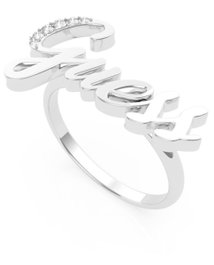 Guess Anillo UBR70019-54 de Acero Plateado para Mujer