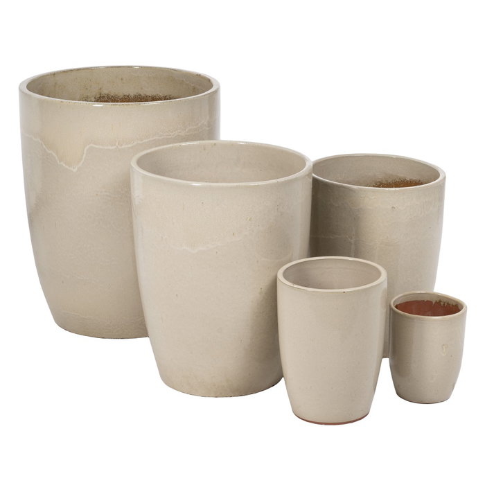 Ixia Set de 5 Jarrones de Cerámica Crema