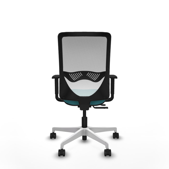 PIQUERAS Y CRESPO Silla de oficina Zulema con mecanismo Sincro/Traslack, Turquesa y Blanco