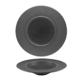 Mesa Unico Antracite Plato Hondo 27 cm - Vajilla de Gres Porcelánico (Set de 4)