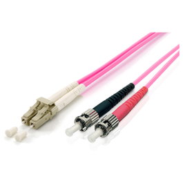 EQUIP Cable de parcheo de fibra óptica LC a ST OM4 Multimodo 2 m