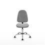 Silla de oficina Algarra con mecanismo Contacto permanente básico tapizada con Similpiel color Gris claro. Equipada con Base cromada, Sin brazosy Topes