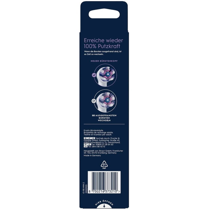 Oral-B iO Radiant White Cabezales de Repuesto, Pack de 2