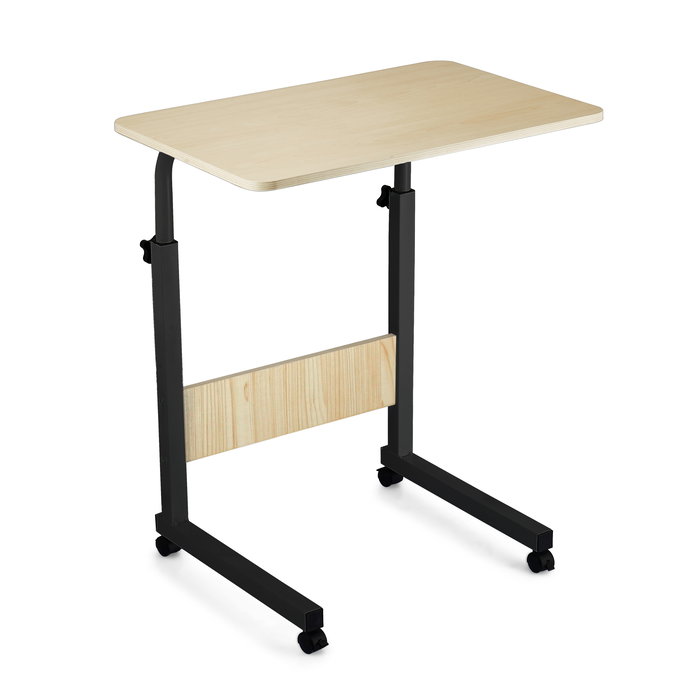 Inde Mesa Auxiliar Madera y Metal Ajustable Negro Medidas 60 x 40 x 65-89 cm (3 Unidades)