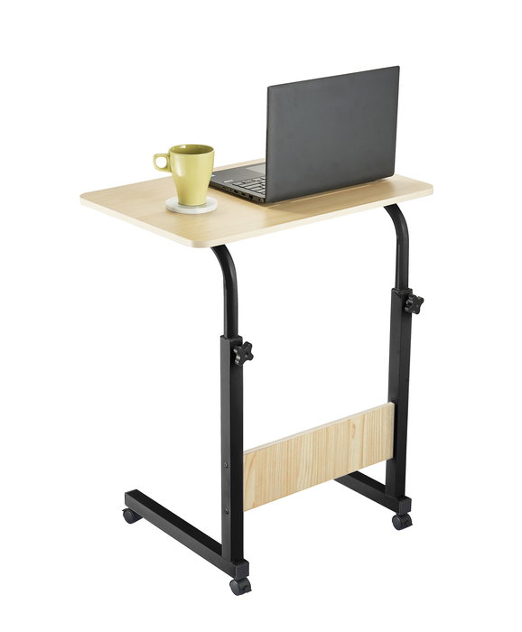 Inde Mesa Auxiliar Madera y Metal Ajustable Negro Medidas 60 x 40 x 65-89 cm (3 Unidades)