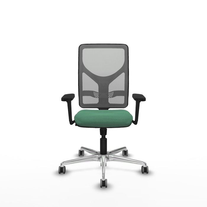 PIQUERAS Y CRESPO Silla de oficina Motilla con mecanismo Sincro, Verde esmeralda y Gris