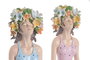 DKD Home Decor Figura de Resina Yoga y Flores Multicolor
