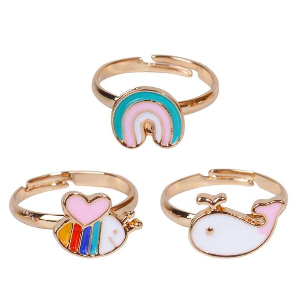 Inca Set 3 Anillos Dorados Ajustables en Cajita de Cartón Inca Set 3 Anillos Dorados Ajustables en Cajita de Cartón