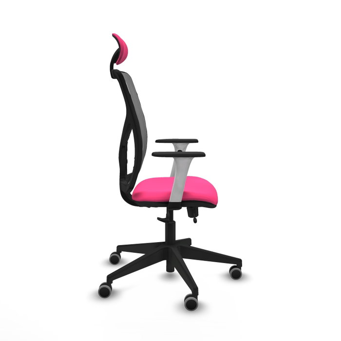 PIQUERAS Y CRESPO Silla de oficina Motilla Rosa y Gris PIQUERAS Y CRESPO Silla de oficina Motilla Rosa y Gris