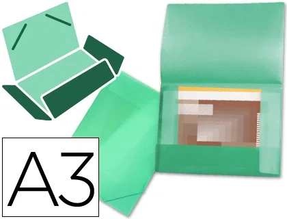 Liderpapel Carpeta de Solapas DIN A3 Verde Translúcido Liderpapel Carpeta de Solapas DIN A3 Verde Translúcido